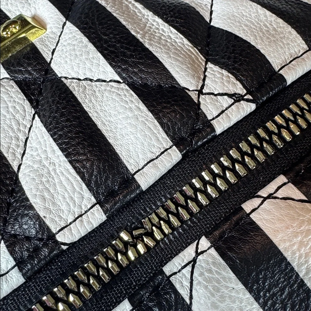 Betsey Johnson Black and White Striped weekend‎ Baby Bag